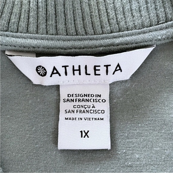 Athleta Eastbound Sweatshirt Woman's Sz 1X Minimalistic Grey / Muted Aqua - Picture 5 of 9